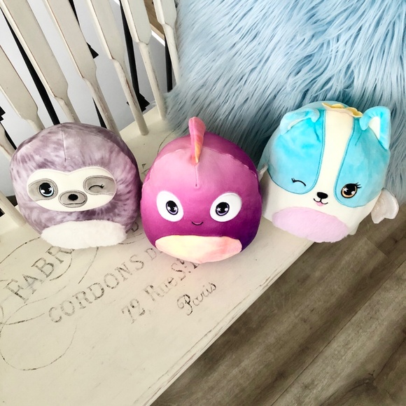 Squishmallows, Set of 3, Chameleon Axolotl, Sloth & Corgi Dog, 9" Stuffed, Plush - Picture 2 of 10